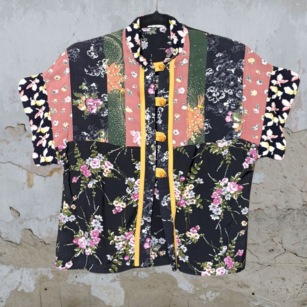 Persimmon: Top with patchwork floral prints